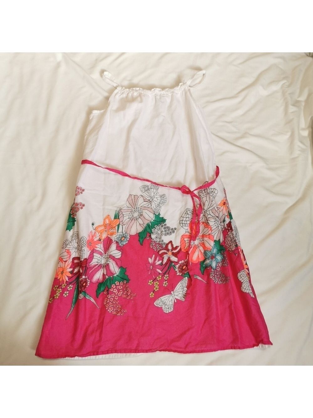 Girls Summer Beach Floral Cotton Dress
